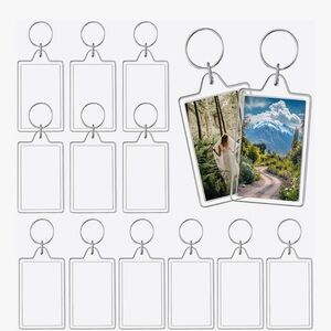 Clear Photo Keychain Set